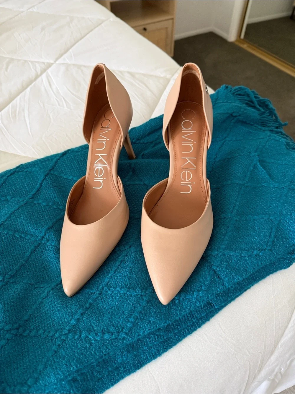 Calvin Klein Blush Pink D'Orsay Pointed Toe Heels
